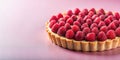 Fresh Raspberry Tart on Pastel Gradient Background AI Generative