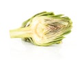 Fresh raw Artichoke flower isolated on white Royalty Free Stock Photo