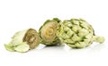 Fresh raw Artichoke flower isolated on white Royalty Free Stock Photo