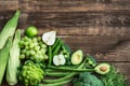 Fresh Raw Autumn Green Vegetables and Fruits Royalty Free Stock Photo
