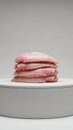 Fresh Raw Bacon Slices on White Plate for Cooking and Culinary Use Royalty Free Stock Photo