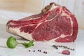 Fresh Raw Beef bone ribon white Royalty Free Stock Photo