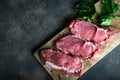 Fresh raw beef, cut into steaks Royalty Free Stock Photo