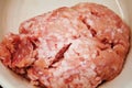 Fresh Raw Beef and Pork Minced Meat. Juicy pink meat for cooking homemade cutlets Royalty Free Stock Photo