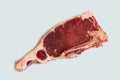 Fresh raw beef steak. Close-up raw rib eye steak isolated on white background with clipping path Royalty Free Stock Photo