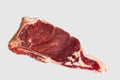 Fresh raw beef steak. Close-up raw rib eye steak isolated on white background with clipping path Royalty Free Stock Photo