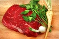 Fresh raw beef steak on cutting board Royalty Free Stock Photo