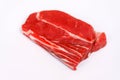 fresh raw beef steak isolated on white background, top view Royalty Free Stock Photo