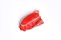 fresh raw beef steak isolated on white background, top view Royalty Free Stock Photo