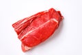 fresh raw beef steak isolated on white background, top view Royalty Free Stock Photo