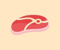 Fresh raw beef steak, sliced raw pork meat, Marbled beef, logo design. Pork slice and beef steak isolated, butchery shop fresh.