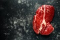 Fresh Raw braising steak on black background Royalty Free Stock Photo