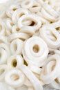 Fresh raw calamari or squid rings Royalty Free Stock Photo