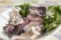 Fresh raw calamari Royalty Free Stock Photo