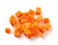 Fresh raw carrot cubes Royalty Free Stock Photo