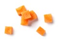 Fresh raw carrot cubes Royalty Free Stock Photo