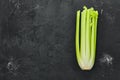 Fresh raw celery on black Royalty Free Stock Photo