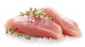 Fresh raw chicken fillets with thyme and salt Royalty Free Stock Photo