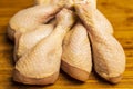 Fresh raw chicken legs arrangement Royalty Free Stock Photo