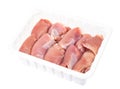 Fresh raw chicken meat in white plastic container Royalty Free Stock Photo