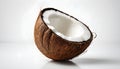 Fresh raw coconut isolated on white background v7