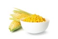 Fresh raw corn and seeds isolated on background Royalty Free Stock Photo