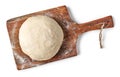 Fresh raw dough on wooden board Royalty Free Stock Photo