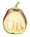 Fresh raw eggplant cut in half isolated Royalty Free Stock Photo