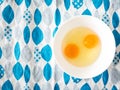 Fresh raw eggs white and yolks. Royalty Free Stock Photo