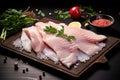 Fresh Raw fish fillet. Generate Ai Royalty Free Stock Photo