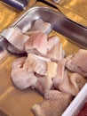 fresh raw fish fillets with spices in the kitchen Royalty Free Stock Photo