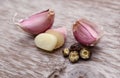 Fresh raw garlic. Healthy, garden. Royalty Free Stock Photo