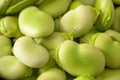 Fresh and raw green broad beans Royalty Free Stock Photo