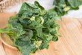 Fresh raw green Chinese kale or Kailaan or Hong Kong kale. Royalty Free Stock Photo