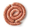 Fresh raw ground meat sausages