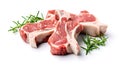 fresh raw lamb chops isolated on white background Royalty Free Stock Photo