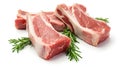 fresh raw lamb chops isolated on white background Royalty Free Stock Photo