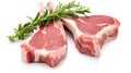 fresh raw lamb chops isolated on white background Royalty Free Stock Photo