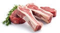 fresh raw lamb chops isolated on white background Royalty Free Stock Photo