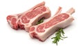 fresh raw lamb chops isolated on white background Royalty Free Stock Photo