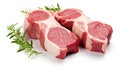 fresh raw lamb chops isolated on white background Royalty Free Stock Photo