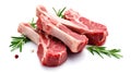 fresh raw lamb chops isolated on white background Royalty Free Stock Photo