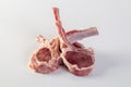 Fresh raw lamb ribs on the cutting board Royalty Free Stock Photo