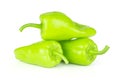 Fresh raw light green pepper isolated on white