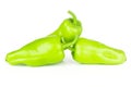 Fresh raw light green pepper isolated on white