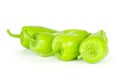 Fresh raw light green pepper isolated on white