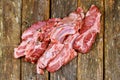 Fresh and raw meat. Ribs and pork chops uncooked, uncut ready grill and barbecue Royalty Free Stock Photo