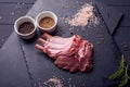 Fresh and raw meat. Ribs and pork chops uncooked, uncut ready to grill and barbecue Royalty Free Stock Photo