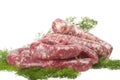 Fresh raw meat sausages Royalty Free Stock Photo