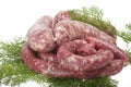 Fresh raw meat sausages Royalty Free Stock Photo